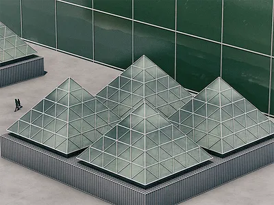 Louuuu 3d abstract art city color concrete digital everydays glass people pyramids