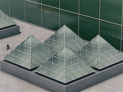 Louuuu 3d abstract art city color concrete digital everydays glass people pyramids