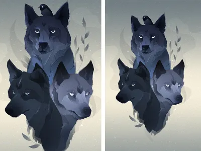 Them wolves bird dark drawing illustration photoshop wolf wolves