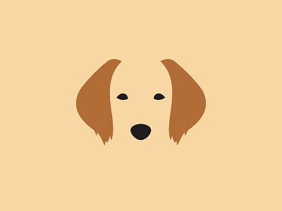 Golden Retriever art design dog flat icon illustration minimal negative space