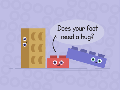 Pesky buggers... cute foot hug legos