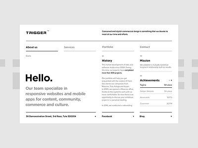 Trigger agency clean concept grid helvetica hybrid minimal responsive web website white wip