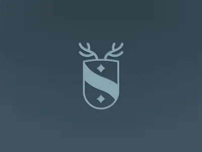 Oh deer antlers brand crest deer logo shield stars