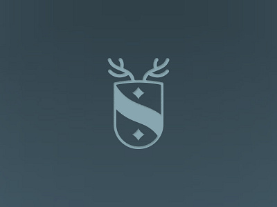 Oh deer antlers brand crest deer logo shield stars