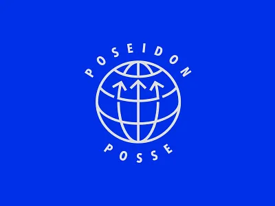 Poseidon Posse dj globe icon logo mark music poseidon symbol techno trident world