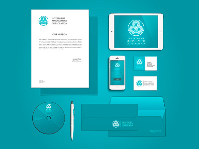 Client : Investmet Management Corporation Pty Ltd - LOGO Design blue circle hk hong kong light blue logo mack studio