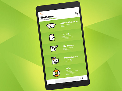 Daily UI challenge #004 - My Account account app challenge daily dashboard green icon mobile my operator ui