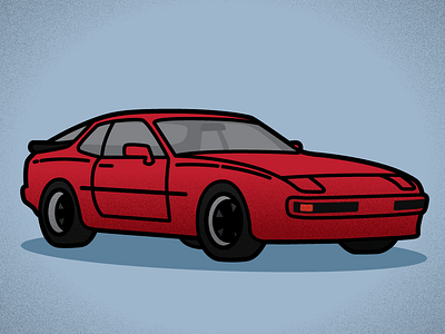 things I miss (my first car) 944 grain hatchback illustration porsche red vector