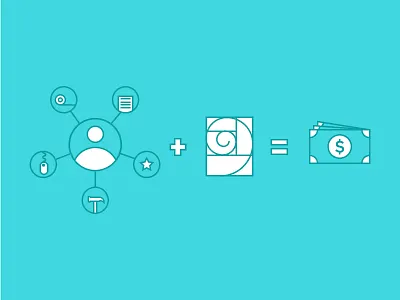 Blog illustration blog deisgn flat golden ratio illustration line money