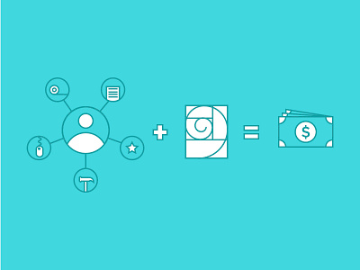 Blog illustration blog deisgn flat golden ratio illustration line money