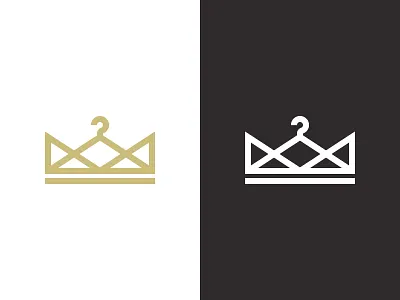 Noble Laundry branding coat hanger crown identity laundry logo luxury mark noble royal symbol