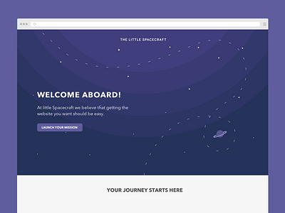 Little Spacecraft landing illustration landing one page page planet space spacecraft web website