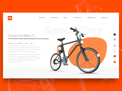 Xiaomi Yunbike C1 bike design graphic inspiration iphone layout material product smart ui ux web