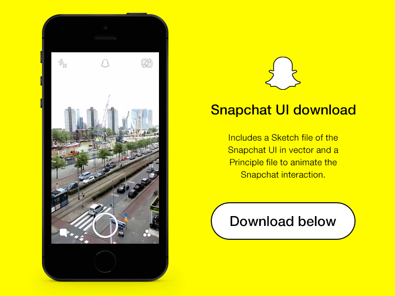 Snapchat UI animation download animate animation download downloads files freebie freebies gif principle sketch snapchat ui