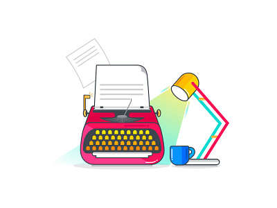 Typewriter empty state error icon illustration typerwriter