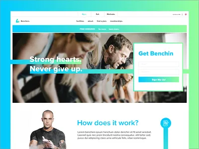 Gymspiration blue design fitness gradient gym ui ux website workout