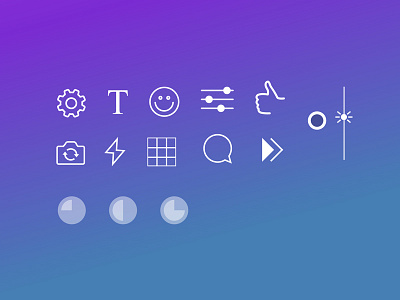 UI KIT buttons cam camera crowd green icons kit purple search snap sports ui