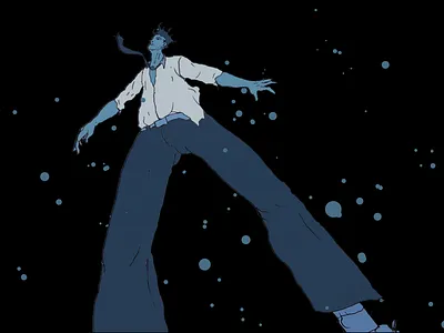 GCS - At least - Videoclip animation black blue bubbles clip drowning water white