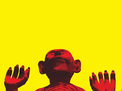 Psychedelic Gods (Mexico City) aztec mexico mexico city psychedelic red statue yellow