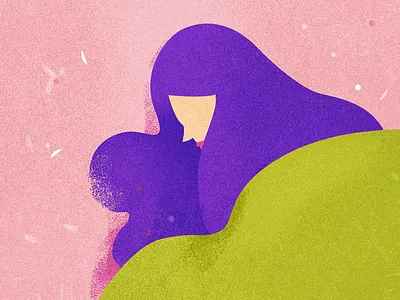 Spring Fever fever girl hair illustration nature pink purple spring texture