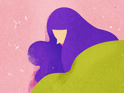 Spring Fever fever girl hair illustration nature pink purple spring texture