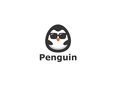 Cute Stylish Penguin With Sun Glasses Logo Template cool cute funny logo logo design logo template penguin pet stylish sunglasses swag template