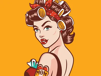 Pin-up girl illustration pinup retro