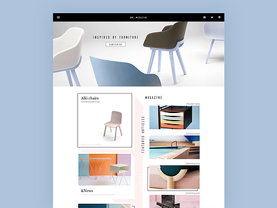 Owl_magazine blog chair concept furniture grid home page landing site web