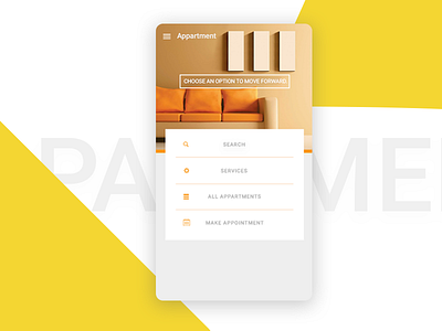 Apartment apartment flats home screen orange residence sketch sketch 3 ui ux yellow