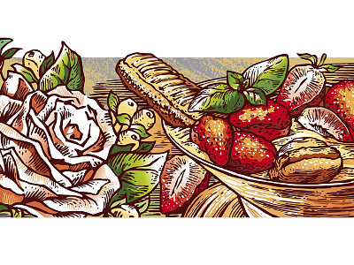 Strawberry and cookies cookies dessert roses strawberry