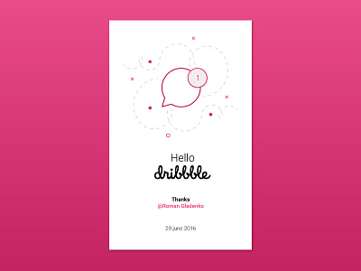 Hello Dribbble! card cards design hello illustration invite invites shot ui user interface ux ux design