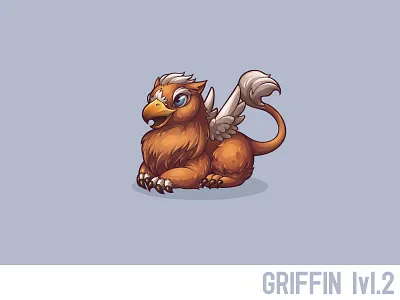 Griffin lvl.2 character cute fly game griffin griffon gryghon monster vector wing