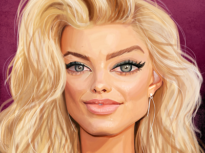 Caricature studies: Margot Robbie art caricature character digitalart illustration margotrobbie painting portrait study