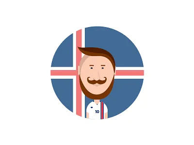 Thank you, Iceland. flat football hipster iceland illustration moustache