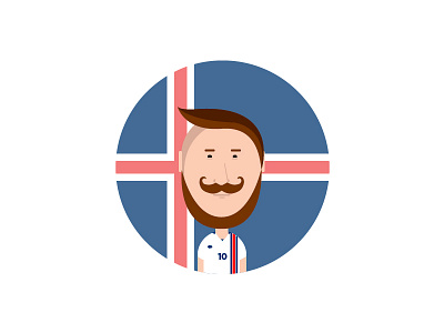 Thank you, Iceland. flat football hipster iceland illustration moustache