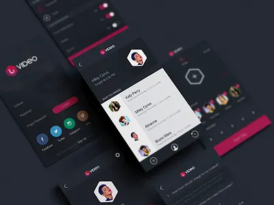 Livideo - Application for Celebrities app celebrities celebs dark home ios screen