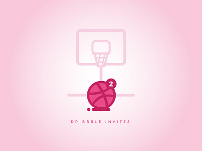 Two Dribbble Invites basketball dribbble illustration invitation invites vector