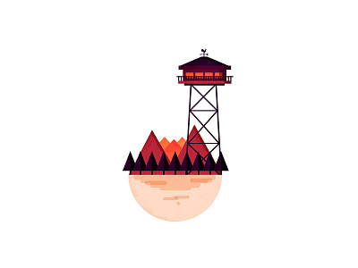 J firewatch game illustration j mountain ps4 sunset type typography