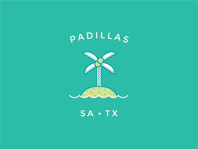 Padillas Island Burger burger green logo new palm tree simple teal waves