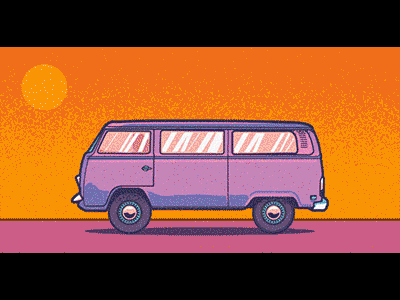 Desert Drive animation desert gif van