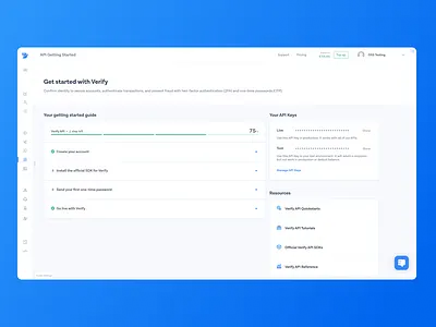 Verify Authentication Dashboard activation dashboard product design security ui