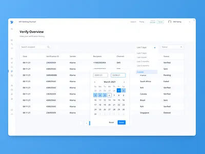 Datepicker / Custom / Selected dashboard datepicker figma product design ui