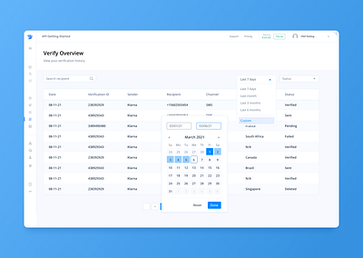 Datepicker / Custom / Selected dashboard datepicker figma product design ui