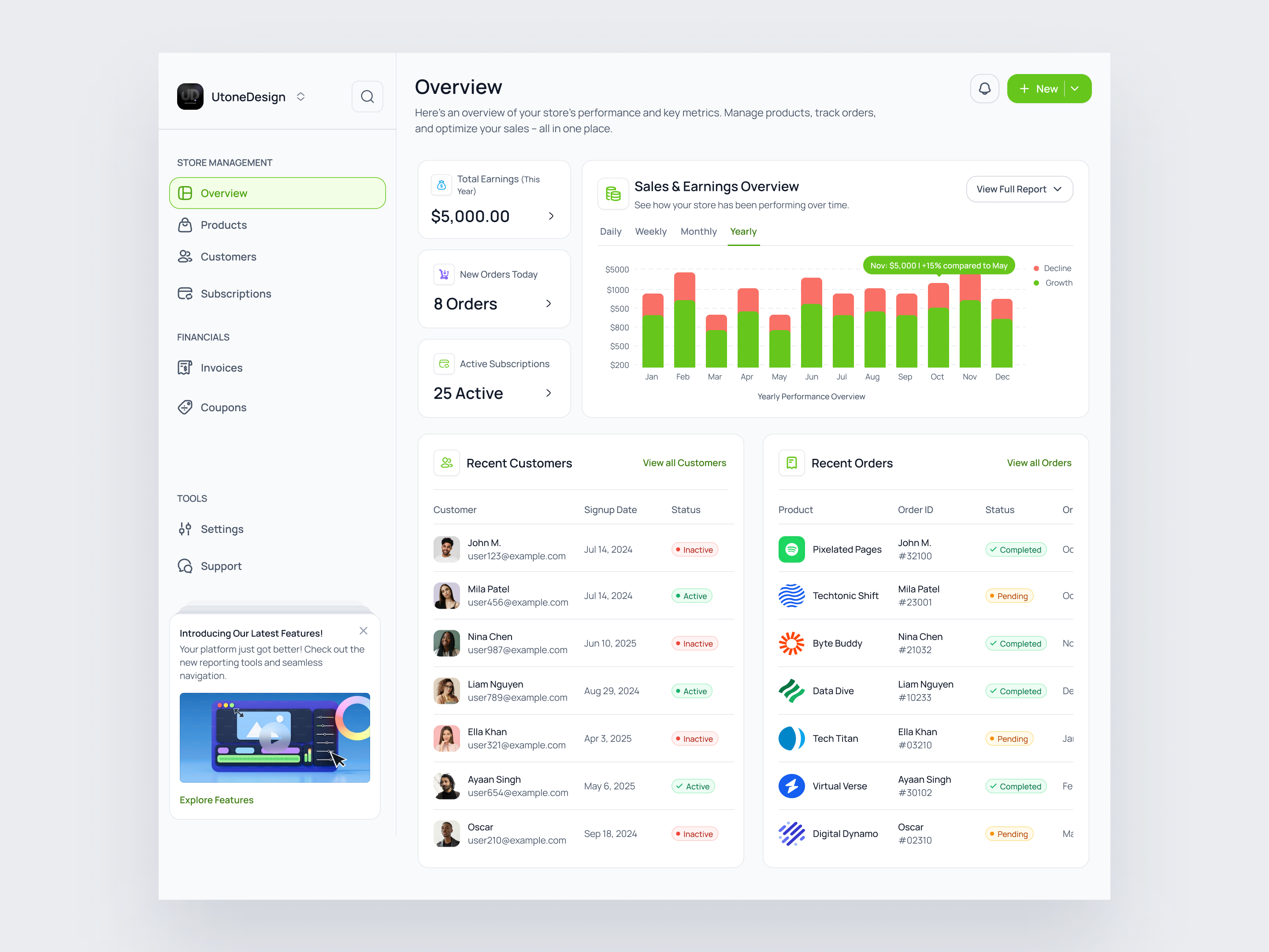 Example of Dashboard & Web App Design