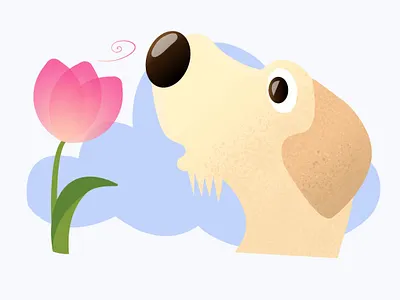 🌷🐶 cloud dog flower illustration illustrator kids nature
