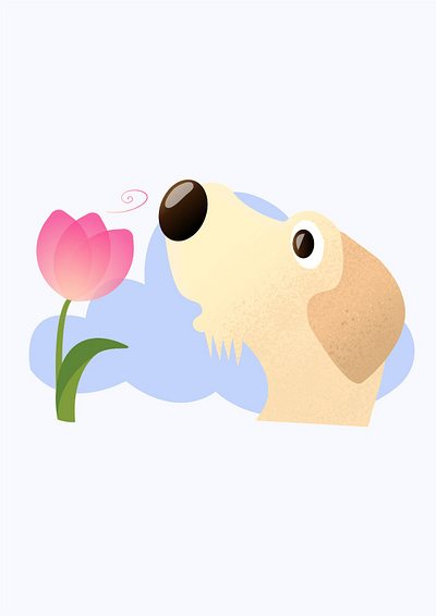 🌷🐶 cloud dog flower illustration illustrator kids nature