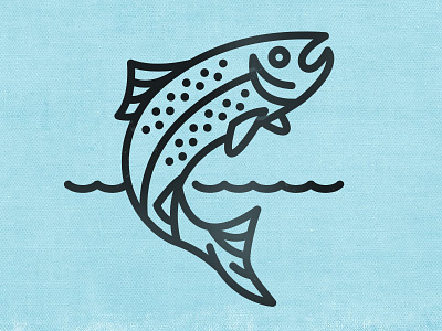 Flying Trout austin icon illustration monogram trout