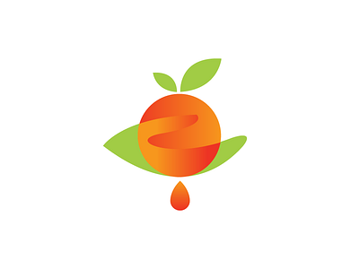 Orangi green healthy juice logo orange