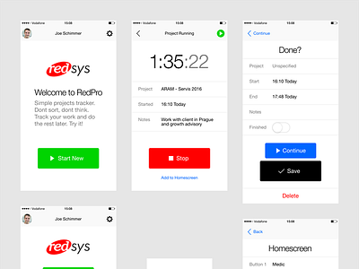 Redpro Mobile Application app application buttons ios manager mobile task tool ui ux