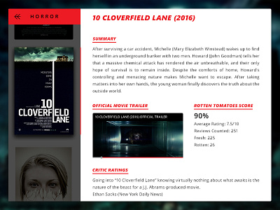 Film Review daily ui dashboard horror interface layout movies ux